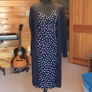 J Jill Navy Midi Cardigan